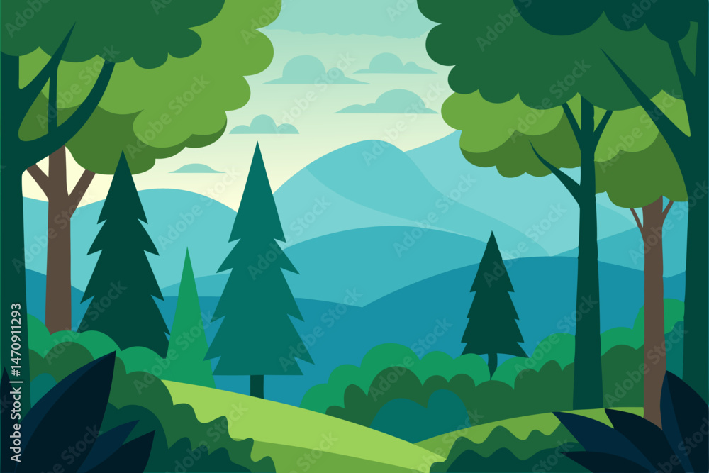 Obraz premium landscape with forest