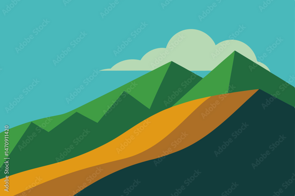 Obraz premium landscape with mountains and hills