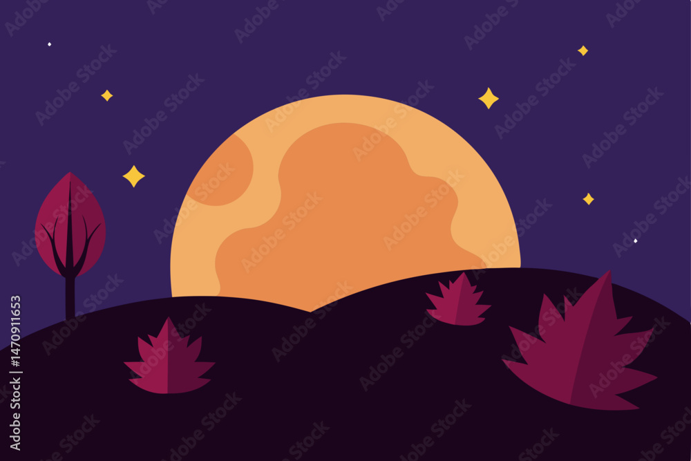 Naklejka premium moon and star