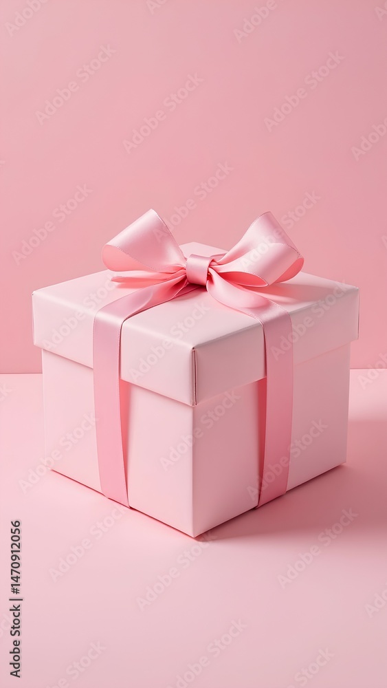 Fototapeta premium pink gift box with ribbon