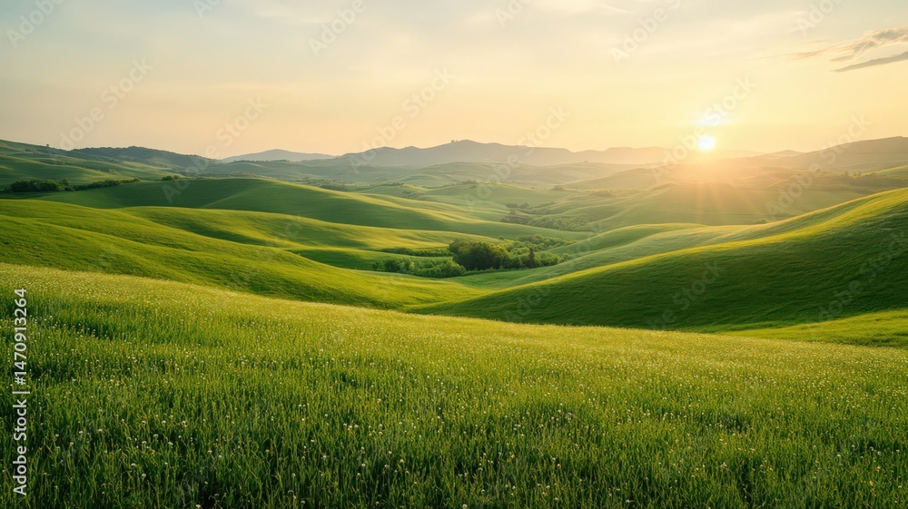 Fototapeta premium Rolling Hills at Sunrise