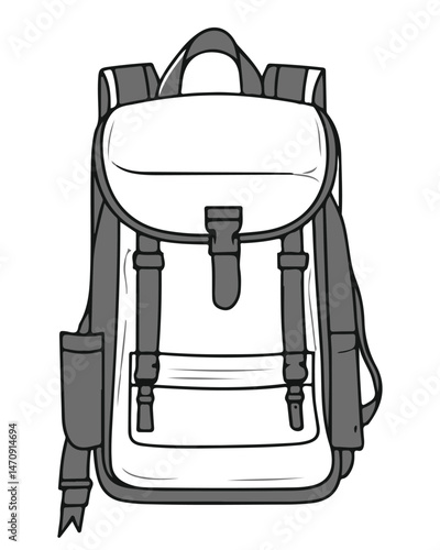 Isolated of Vintage Rucksack Bag Backpack with Straps