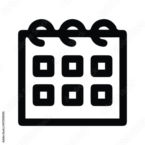 Calendar Icon. Vector Illustration of Calendar Reminder of Time, Appointment, Agenda and Meeting.