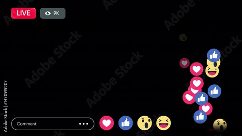 Facebook Live Screen Animation 4K On Alpha