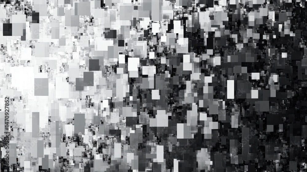 Fototapeta premium Abstract Composition of Grayscale Squares
