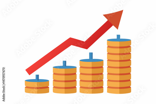 business graph with arrow