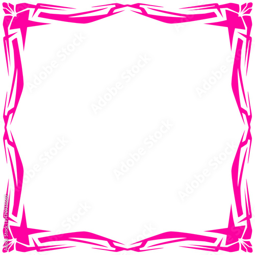 Vibrant pink abstract frame design with dynamic lines, suitable for creative presentations and graphics