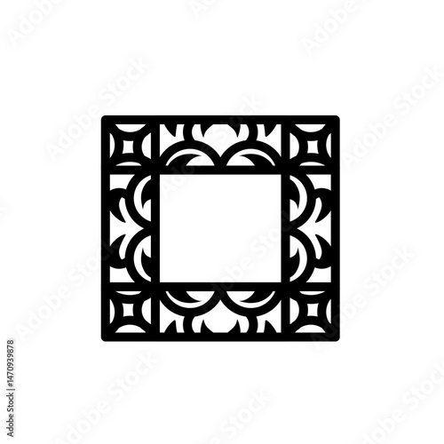 Ornate black frame design with intricate patterns, suitable for showcasing artwork or photos