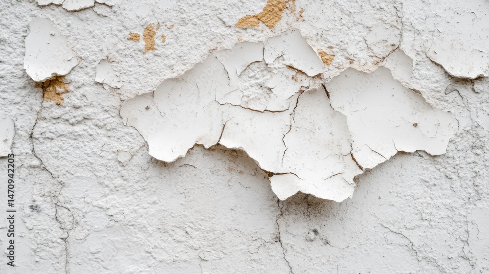 Fototapeta premium Textured Wall with Peeling White Paint