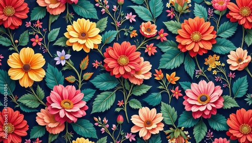 Wallpaper Mural Intricate floral design, repeating seamlessly , tiles, graphics, flowers Torontodigital.ca