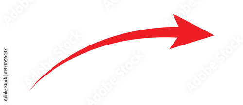 arrow icon. curve red arrow symbol. direction sign. arrow sign png and vector illustration on transparent background