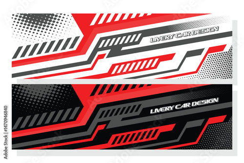 car body wrap livery decal sticker in color combinations design vector EPS 10