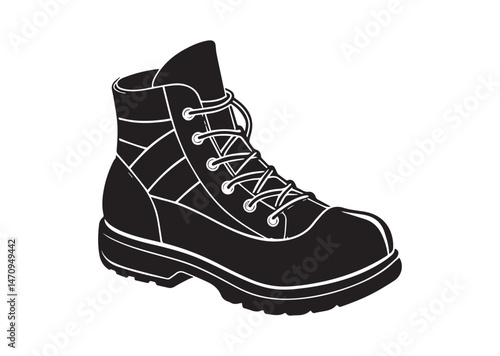 Hiking boot Silhouette Vector