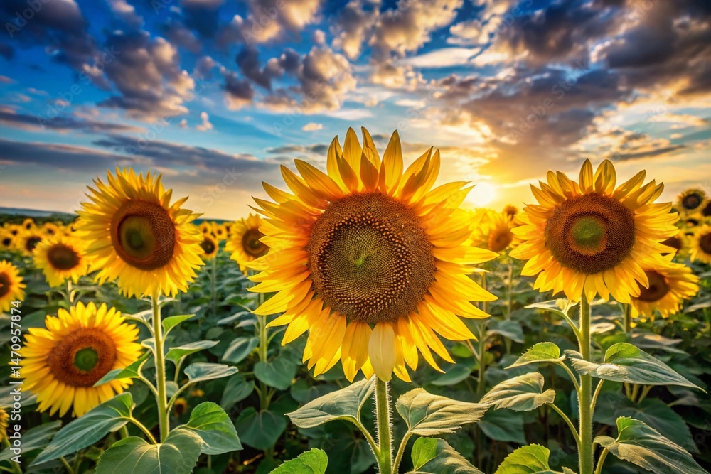 sunflower field in the summer sunflower field in the summer