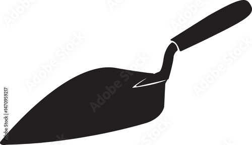 Trowel tool icon for masonry work - used in building construction and mixing cement sand