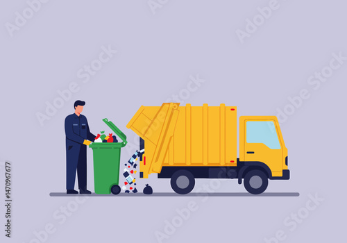 Garbage Collection Service Industry with Waste Management Equipment