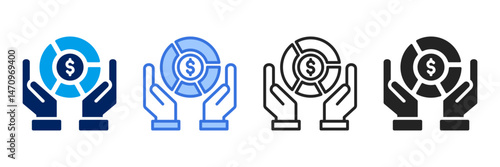 Asset Allocation  Icon Set Different Style Collection 