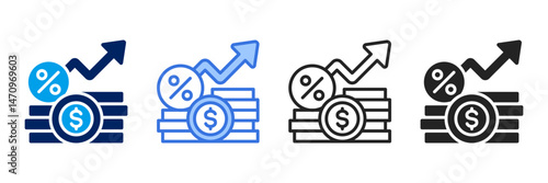 Compound Interest  Icon Set Different Style Collection 