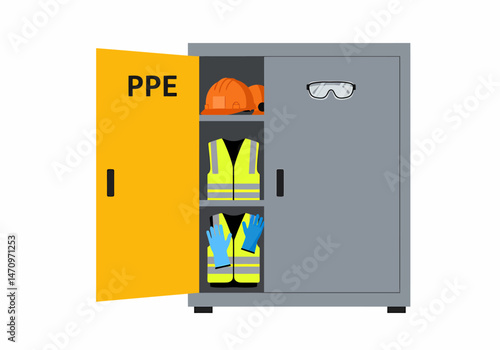 Personal Protective Equipment Storage Locker with Safety Gear