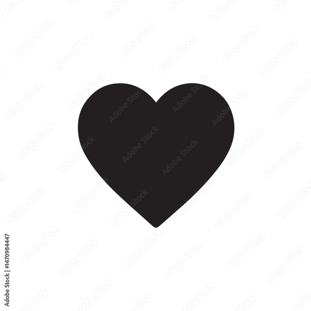 Heart Love Silhouette Icon in Vector Format Heart Love Silhouette Icon in Vector Format