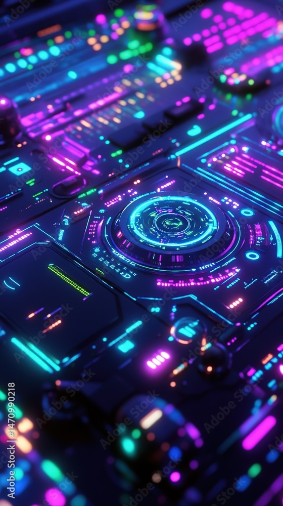 Obraz premium Futuristic digital audio workstation