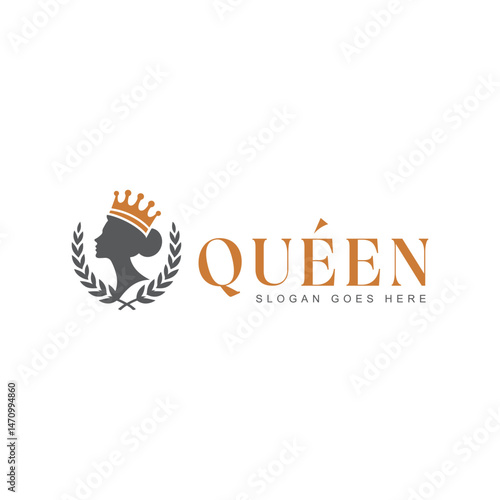 Illustration vector of queen logo design suitable for salon, beauty or bridal