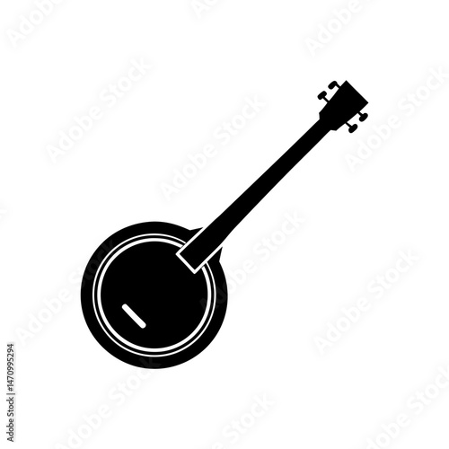 banjo silhouette on white background  .svg