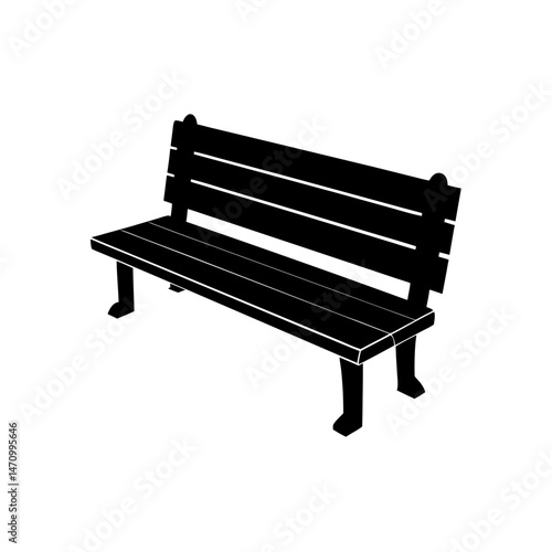 bench silhouette on white background  .svg