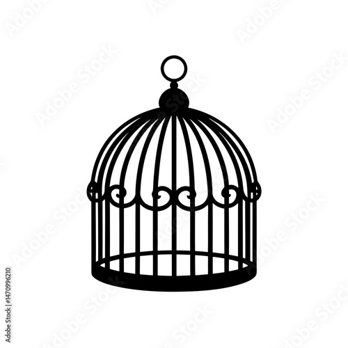 birdcage silhouette on white background  .svg