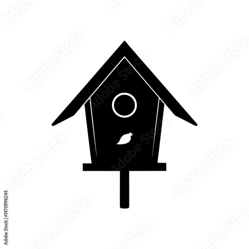 birdhouse silhouette on white background  .svg