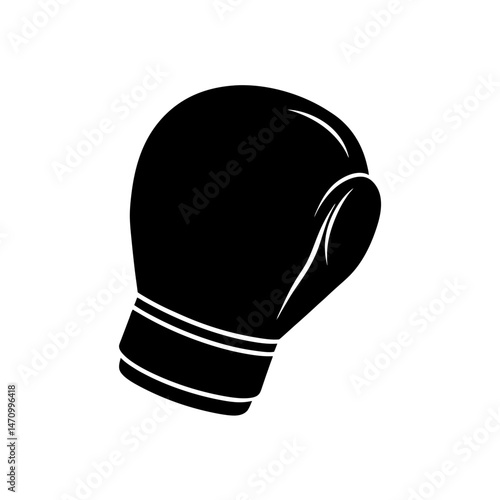 boxing glove silhouette on white background 
