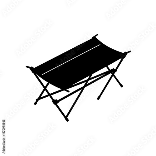 camping cot silhouette on white background  .svg