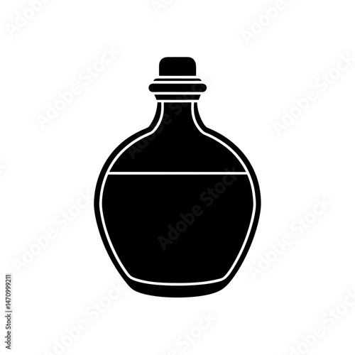 canteen silhouette on white background 