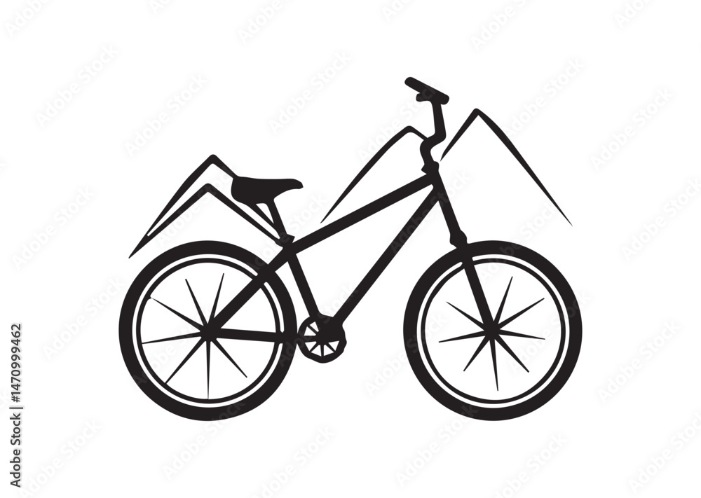 Fototapeta premium Mountain Bike Silhouette Vector