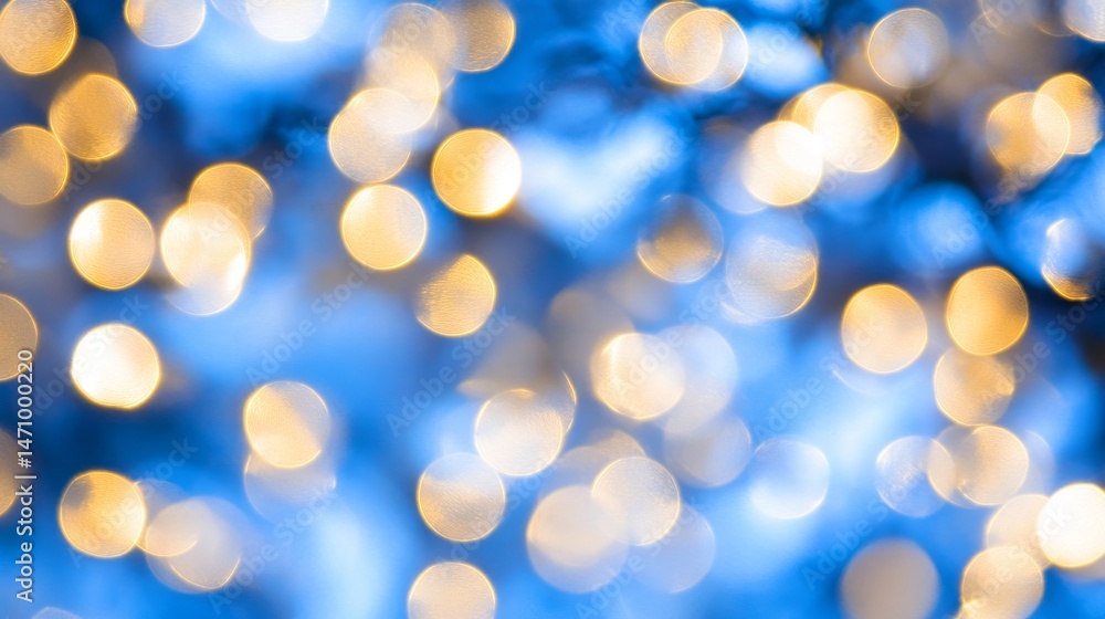 Obraz premium Stunning Blue and Gold Bokeh Background blue background