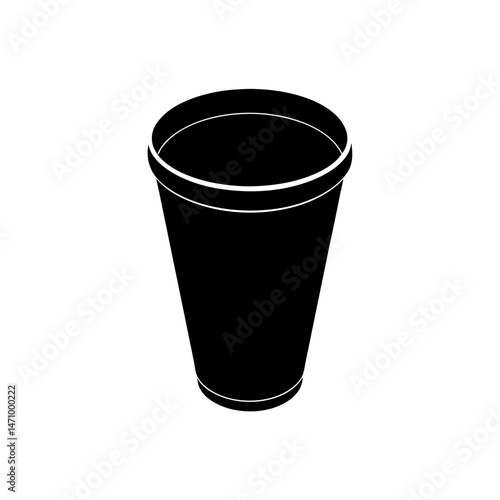 collapsible cup silhouette on white background 