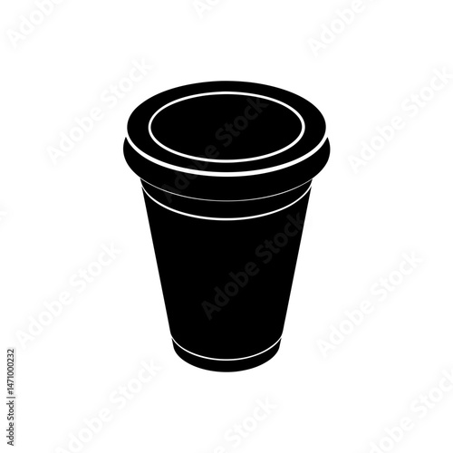 collapsible cup silhouette on white background 