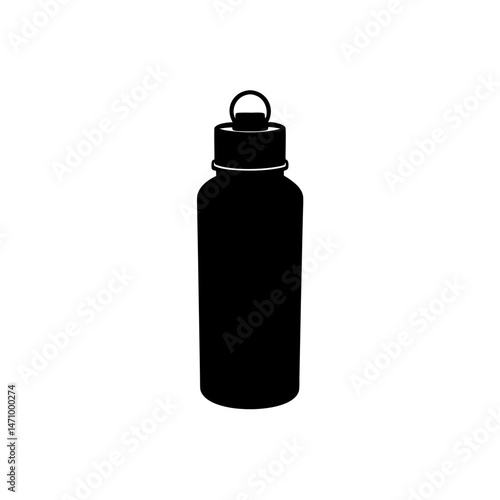 collapsible water bottle silhouette on white 