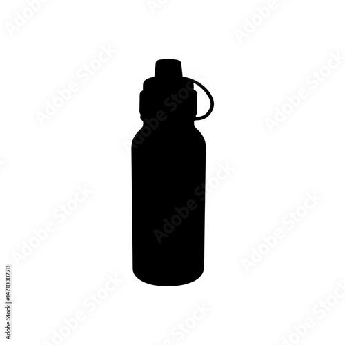 collapsible water bottle silhouette on white 