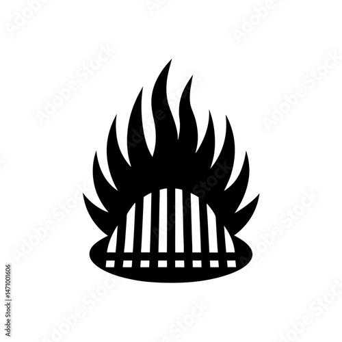 fire grate silhouette on white background