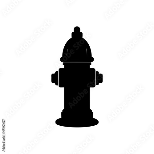 fire hydrant silhouette on white background
