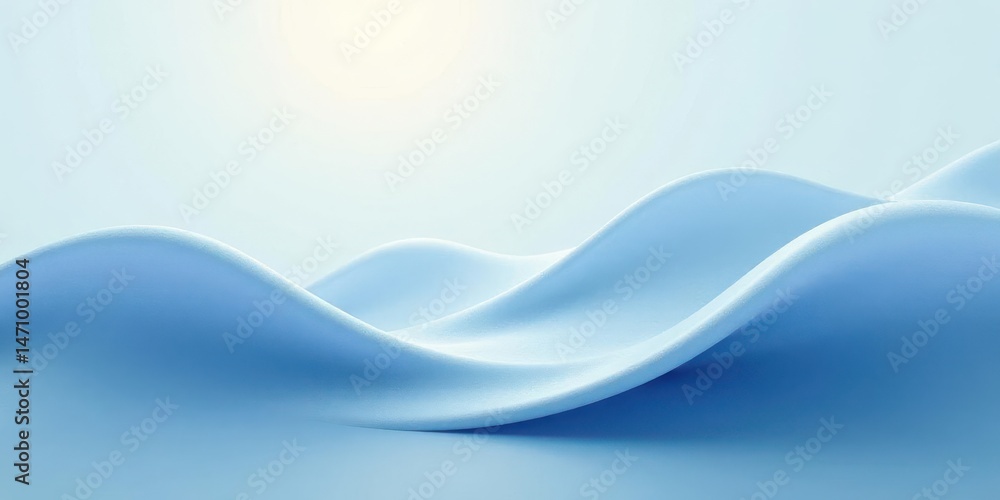 Obraz premium Serene Light Blue Undulating Abstract Background Gentle Waves of Softness and Calm