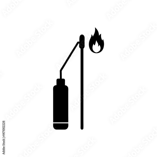 firestarter rod and striker silhouette on white 