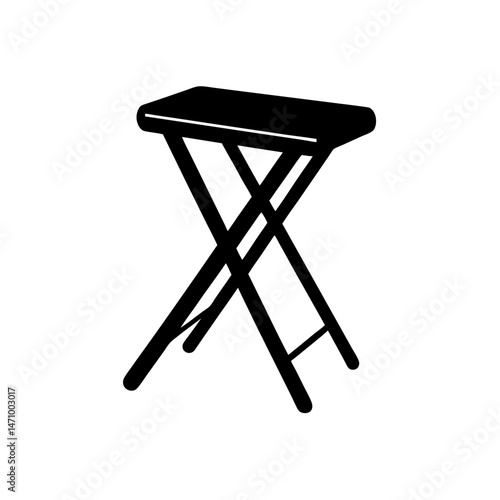 foldable stool silhouette on white background  .svg