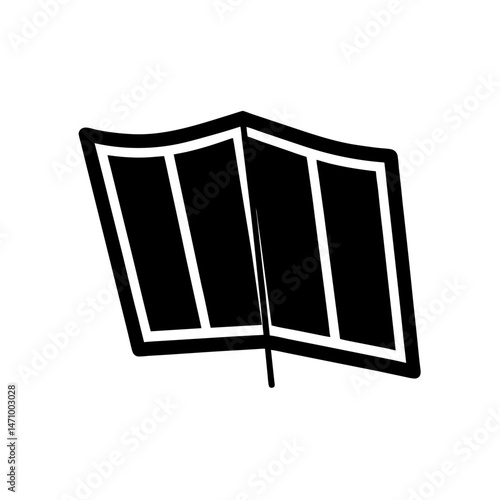 foldable windscreen silhouette on white background 