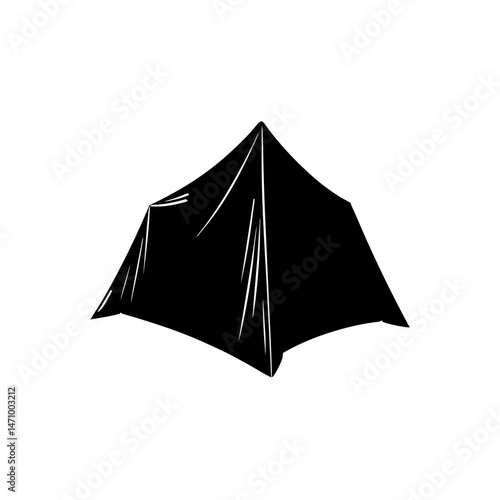 folded tarp silhouette on white background  .svg