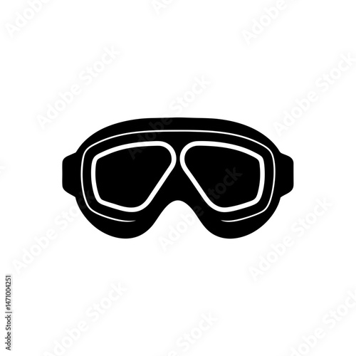 goggles silhouette on white background 