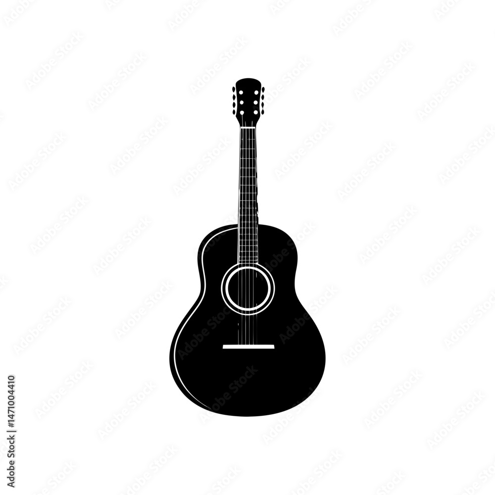 Fototapeta premium guitar silhouette on white background .svg