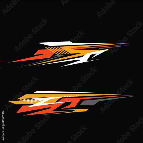 car sticker template design vector. yacht sticker. car modification sticker.
