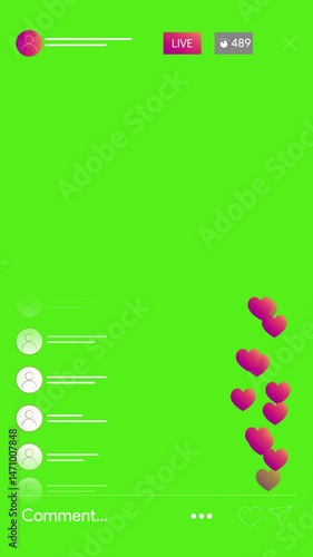 Instagram Live Screen Animation HD Vertical On Green Screen